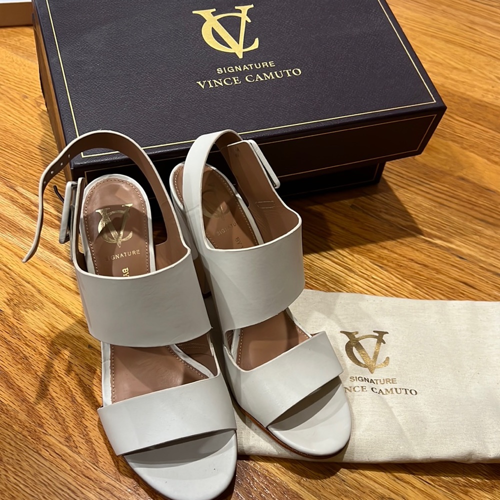 Strap up block heel sandals- Signature Vince Camuto